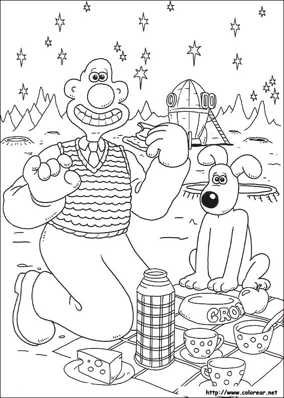 Coloring page: Wallace and Gromit (Animation Movies) #133483 - Free Printable Coloring Pages