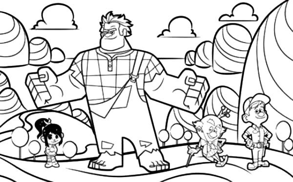 free printable wreck it ralph coloring pages