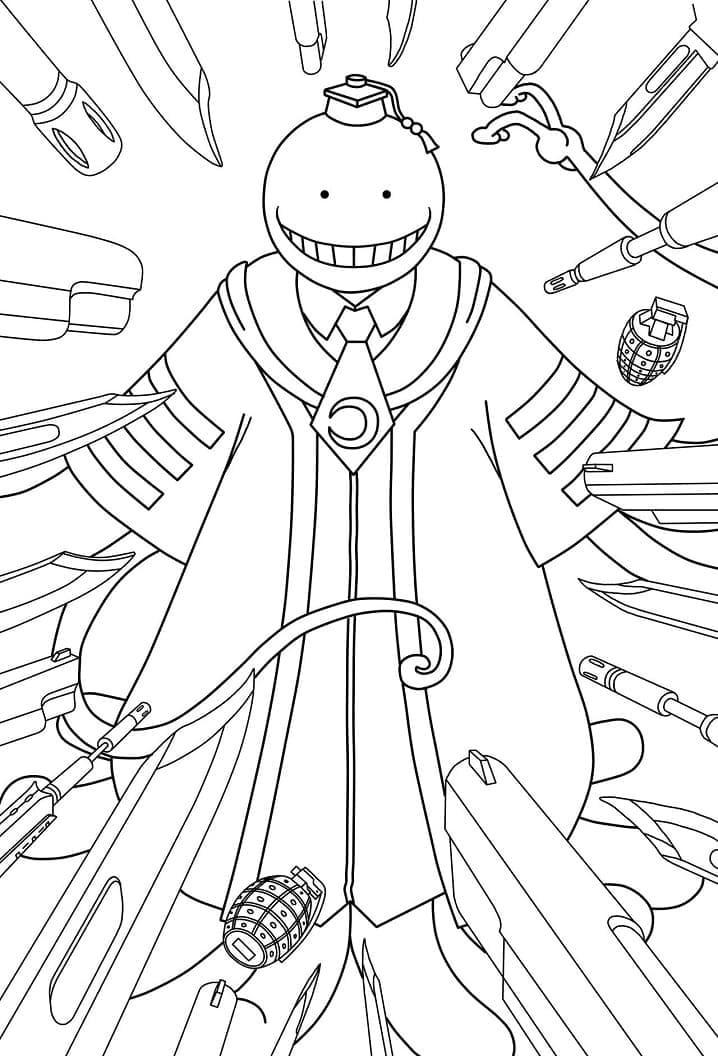 Free printable Assassination Classroom coloring page #184473 from Anime and Manga collection