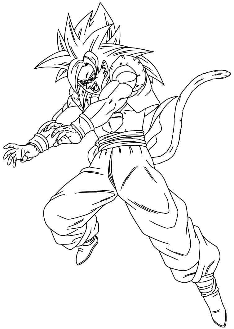 Coloring page: Gogeta from Dragon Ball Z (Anime and Manga) #191523 - Free Printable Coloring Pages