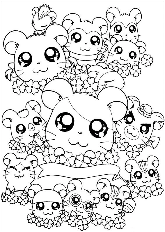 Free printable Hamtaro coloring page #39908 from Anime and Manga collection