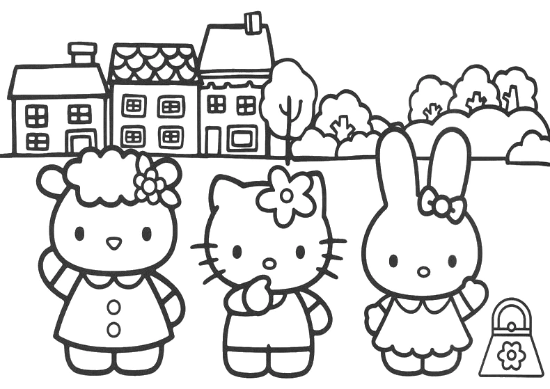 Free printable Hello Kitty coloring page #37008 from Anime and Manga collection Free printable Hello Kitty coloring page #37008 from Anime and Manga collection