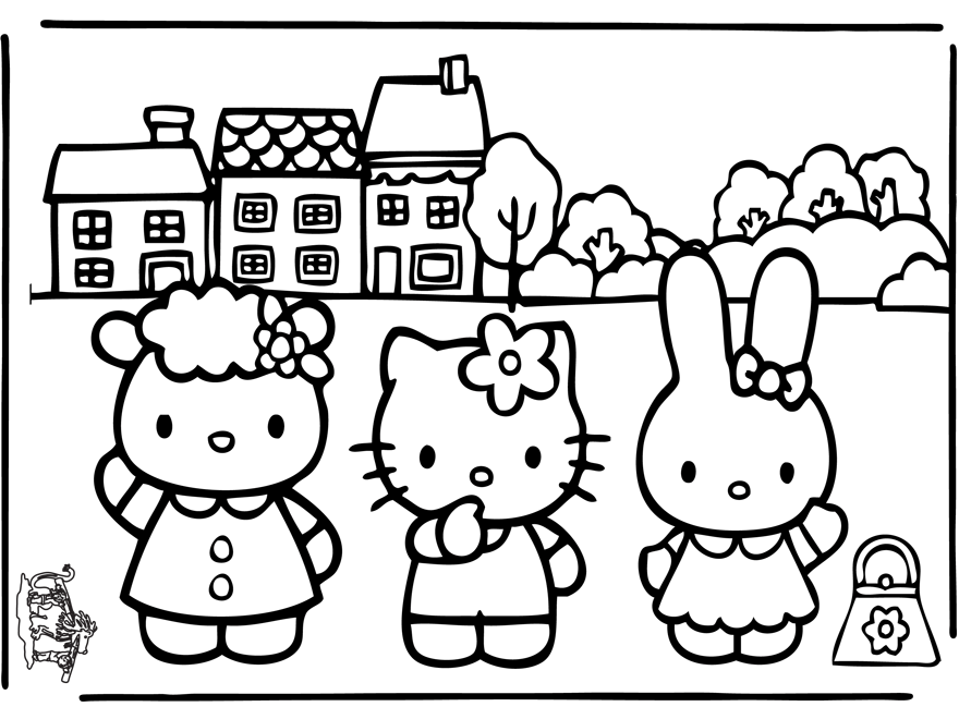 Free printable Hello Kitty coloring page #37067 from Anime and Manga collection