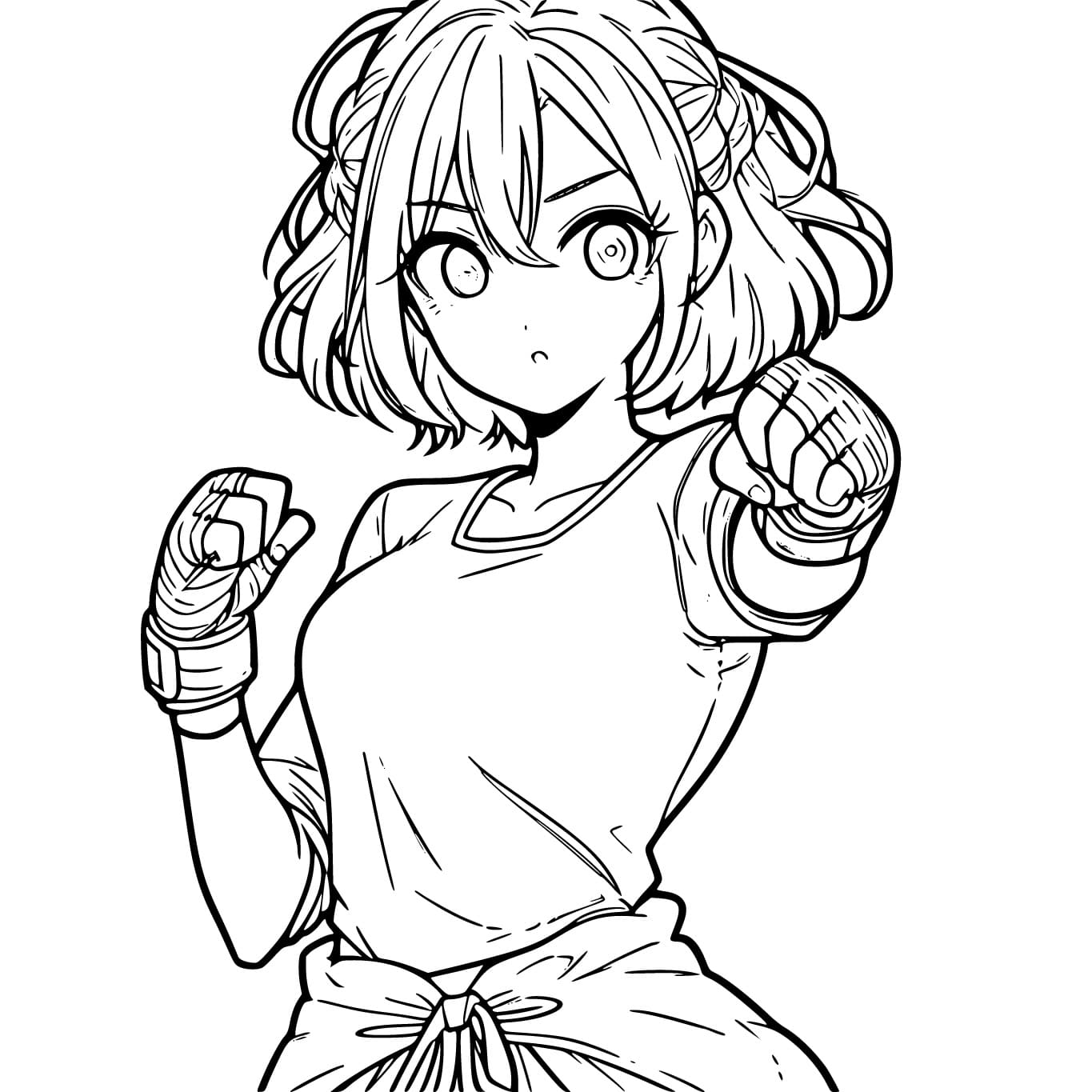 Coloring page: Manga Girl (Anime and Manga) #213384 - Free Printable Coloring Pages