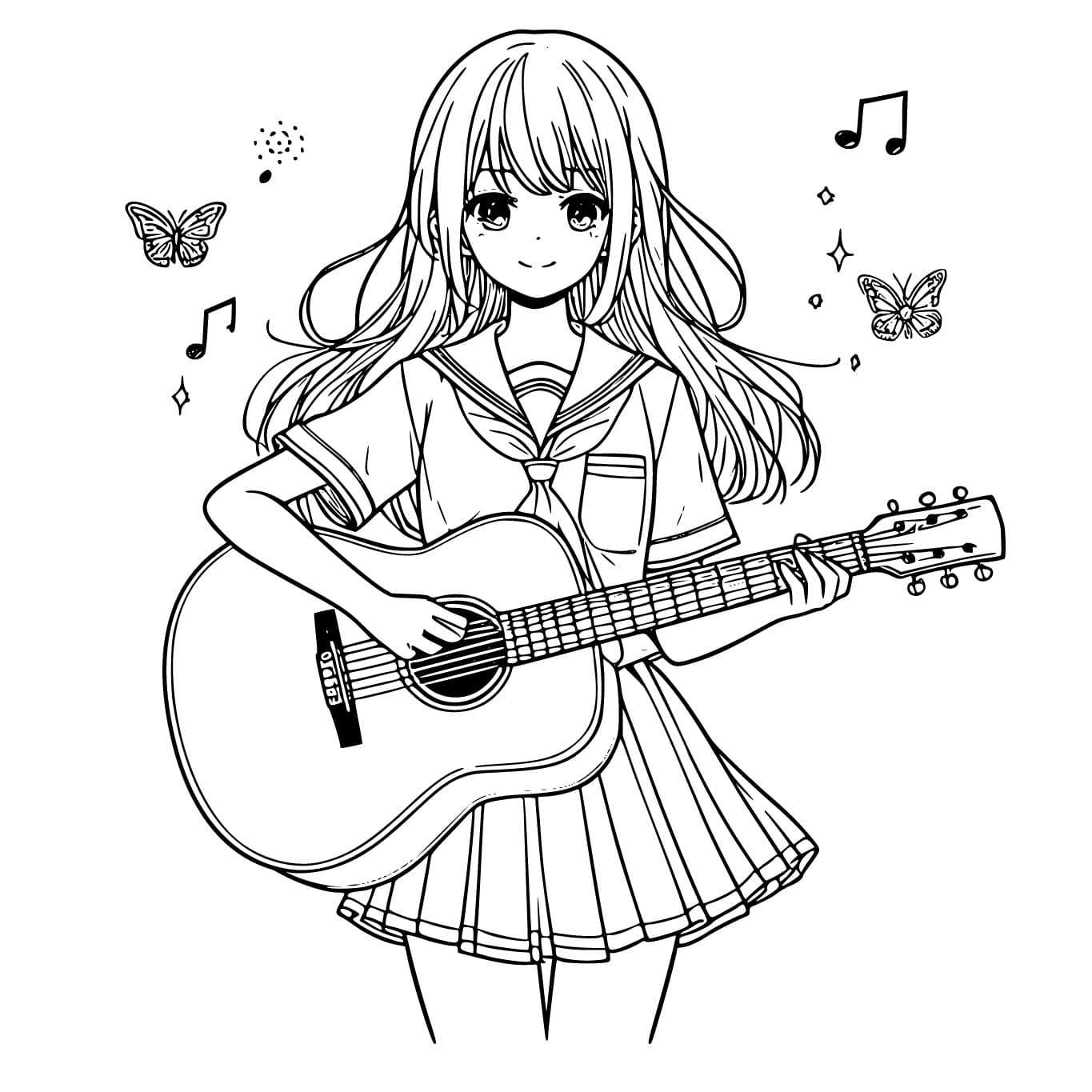 Coloring page: Manga Girl (Anime and Manga) #213389 - Free Printable Coloring Pages