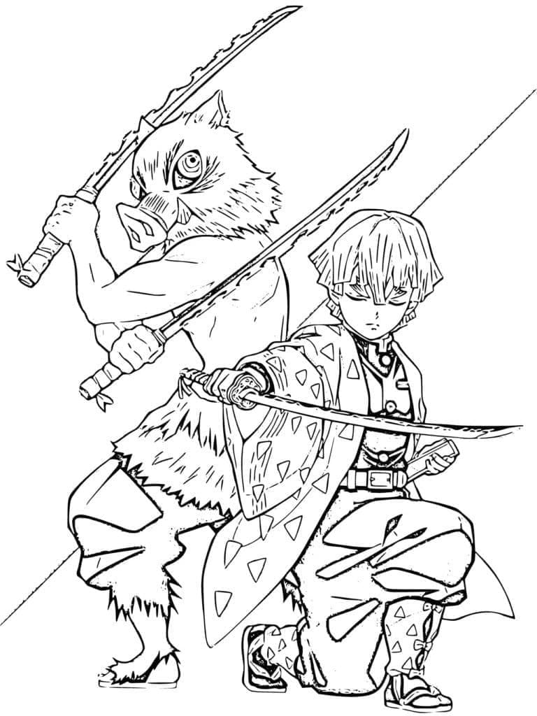 Free printable Zenitsu coloring page #214105 from Anime and Manga collection
