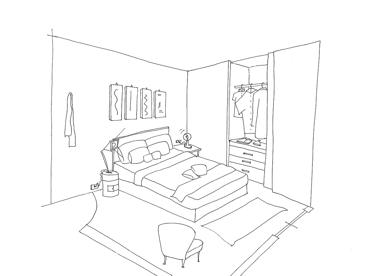 Coloring page: Bedroom (Buildings and Architecture) #63377 - Free Printable Coloring Pages