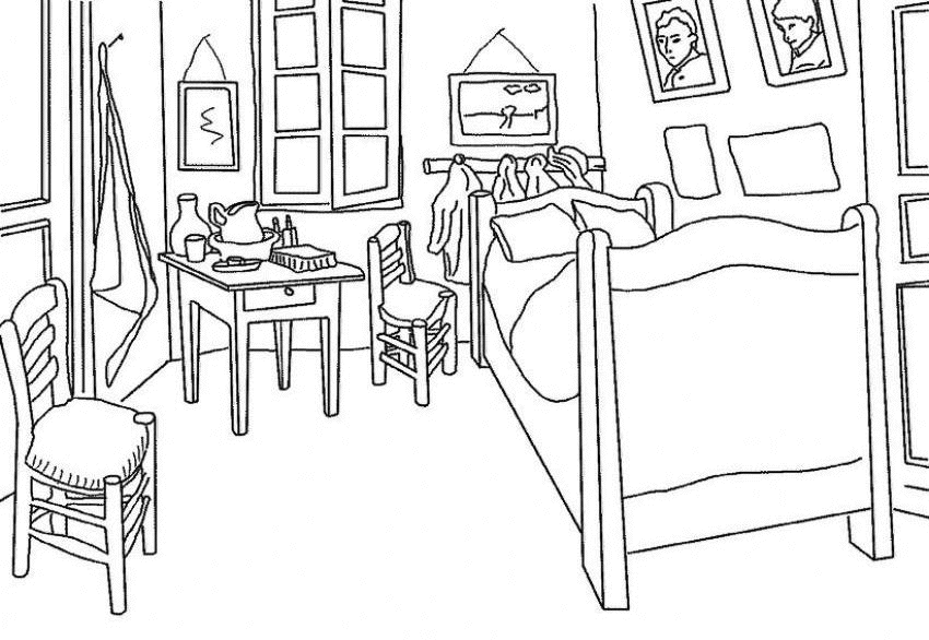 Coloring page: Bedroom (Buildings and Architecture) #63379 - Free Printable Coloring Pages