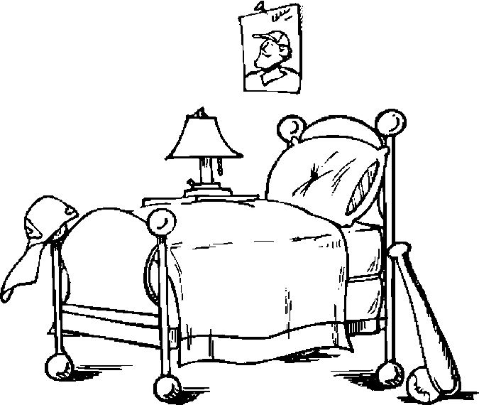Coloring page: Bedroom (Buildings and Architecture) #63381 - Printable coloring pages