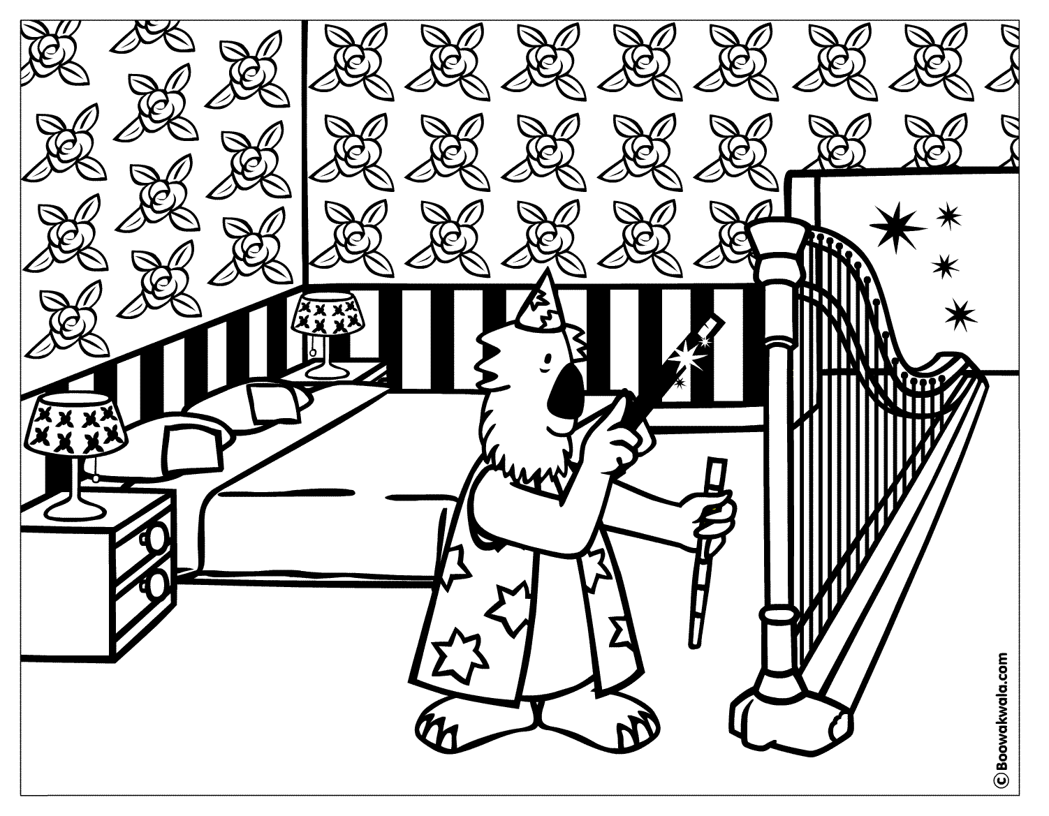 Coloring page: Bedroom (Buildings and Architecture) #63404 - Free Printable Coloring Pages