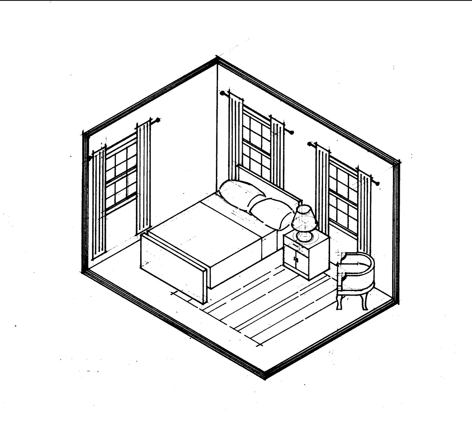 Coloring page: Bedroom (Buildings and Architecture) #66722 - Free Printable Coloring Pages