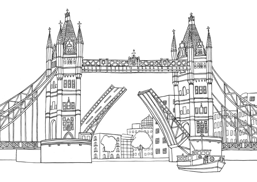 Coloring page: Bridge (Buildings and Architecture) #62883 - Printable coloring pages