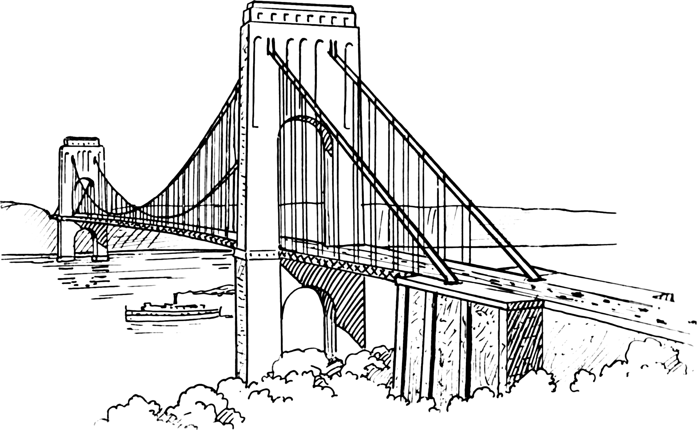 Coloring page: Bridge (Buildings and Architecture) #62888 - Free Printable Coloring Pages