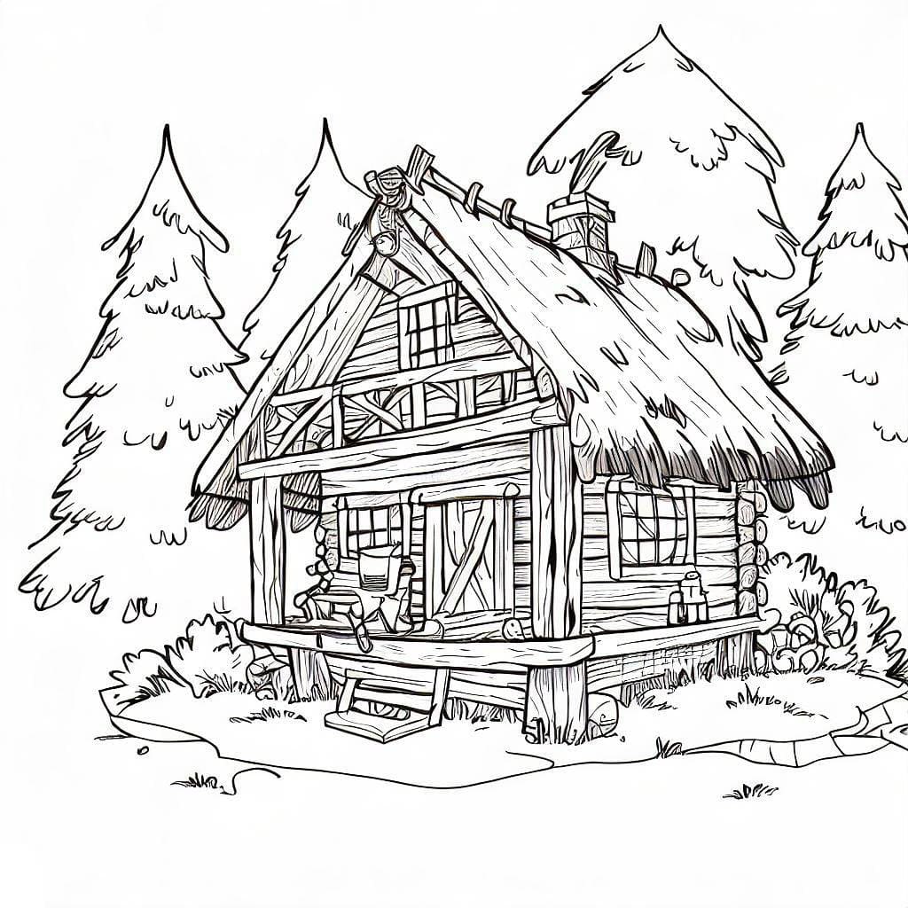 Free printable Cabin coloring page #185536 from Buildings and Architecture collection Free printable Cabin coloring page #185536 from Buildings and Architecture collection
