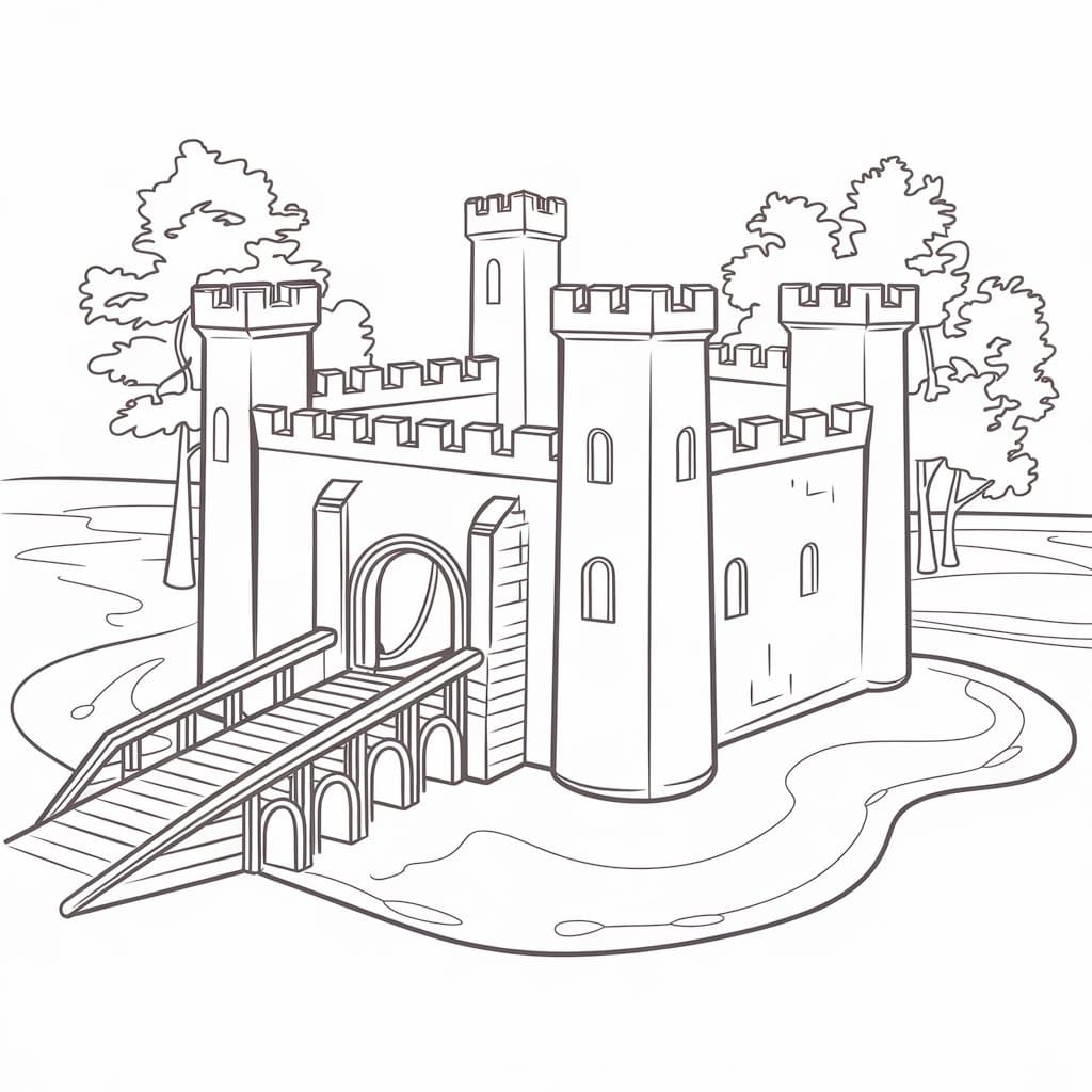 Free printable Castle coloring page #216036 from Buildings and Architecture collection