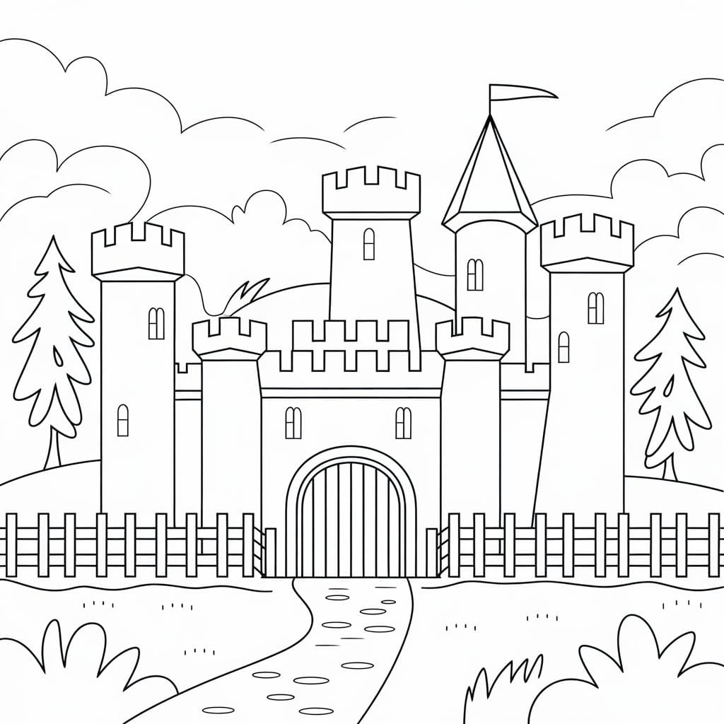 Free printable Castle coloring page #216042 from Buildings and Architecture collection