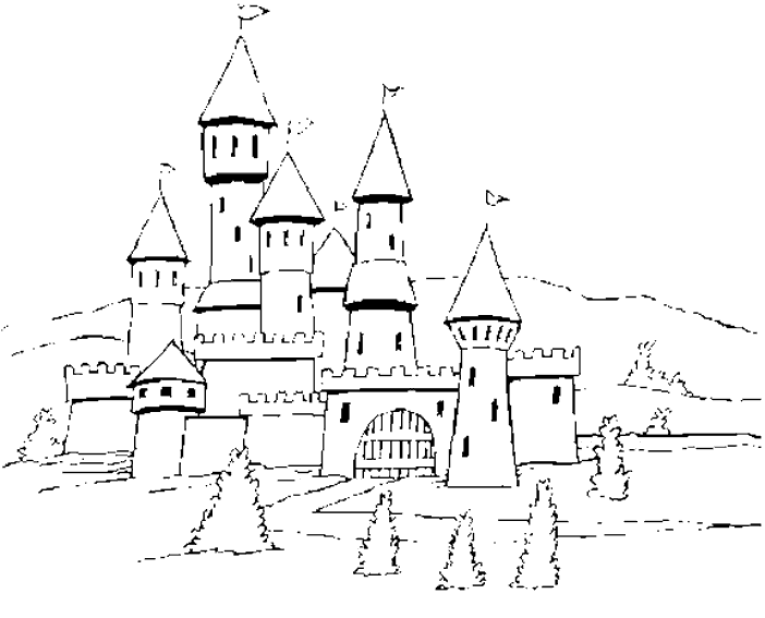 Coloring page: Castle (Buildings and Architecture) #62038 - Printable coloring pages