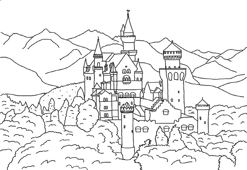 Coloring page: Castle (Buildings and Architecture) #62039 - Printable coloring pages