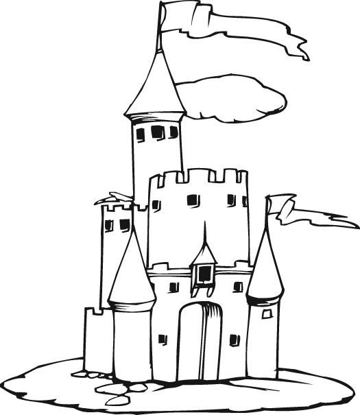 Coloring page: Castle (Buildings and Architecture) #62045 - Free Printable Coloring Pages