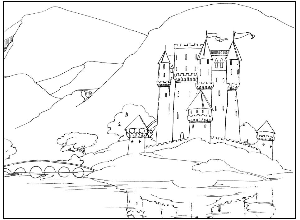 Coloring page: Castle (Buildings and Architecture) #62046 - Free Printable Coloring Pages