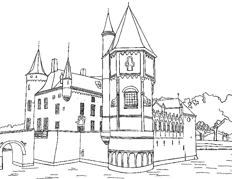 Coloring page: Castle (Buildings and Architecture) #62051 - Free Printable Coloring Pages