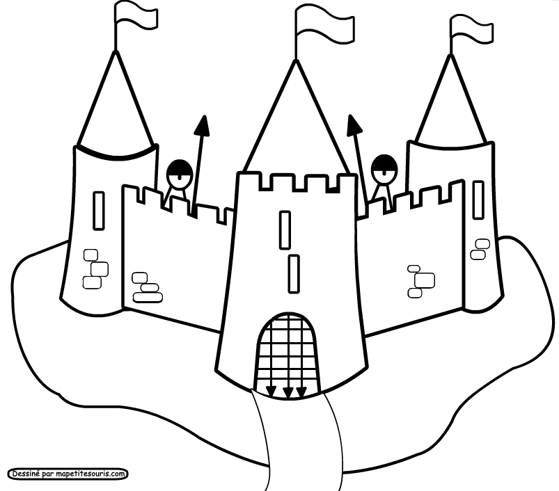 Coloring page: Castle (Buildings and Architecture) #62052 - Free Printable Coloring Pages
