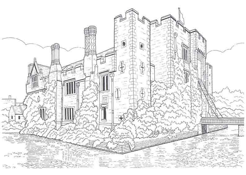 Coloring page: Castle (Buildings and Architecture) #62093 - Free Printable Coloring Pages