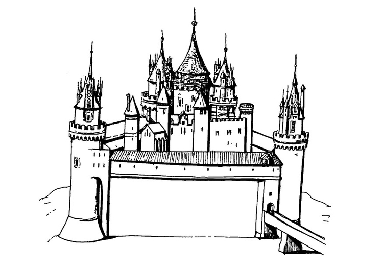 Coloring page: Castle (Buildings and Architecture) #62116 - Free Printable Coloring Pages