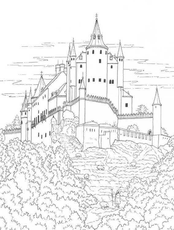 Coloring page: Castle (Buildings and Architecture) #62145 - Free Printable Coloring Pages