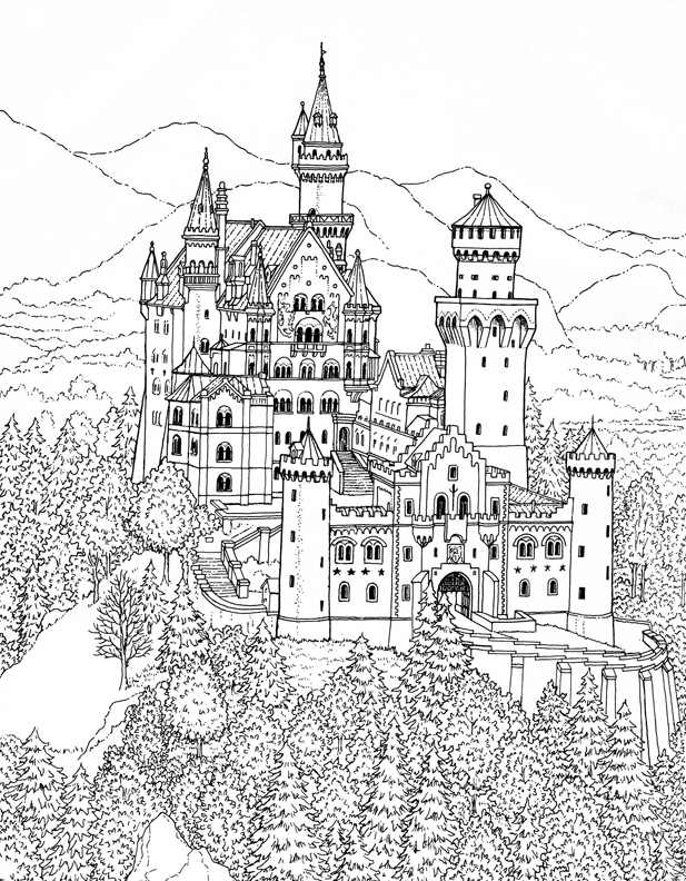 Coloring page: Castle (Buildings and Architecture) #62187 - Free Printable Coloring Pages