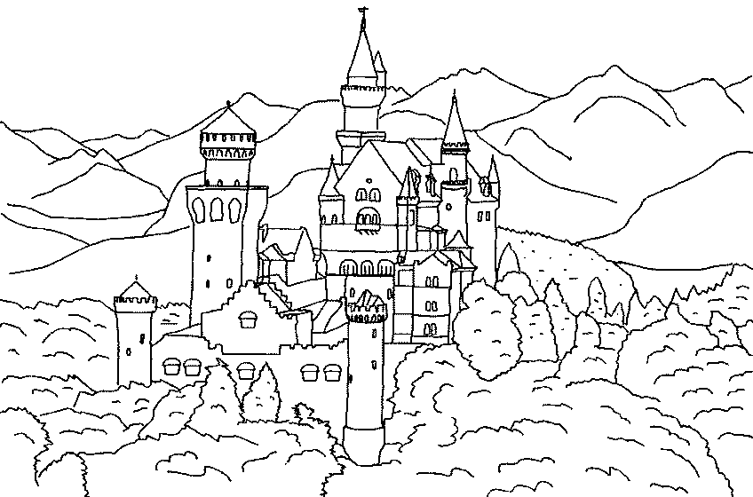 Coloring page: Castle (Buildings and Architecture) #62190 - Free Printable Coloring Pages