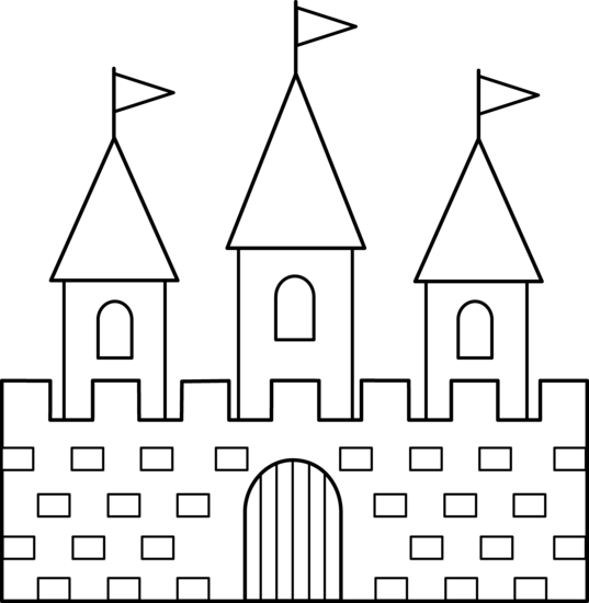 simple castle clipart black and white apple