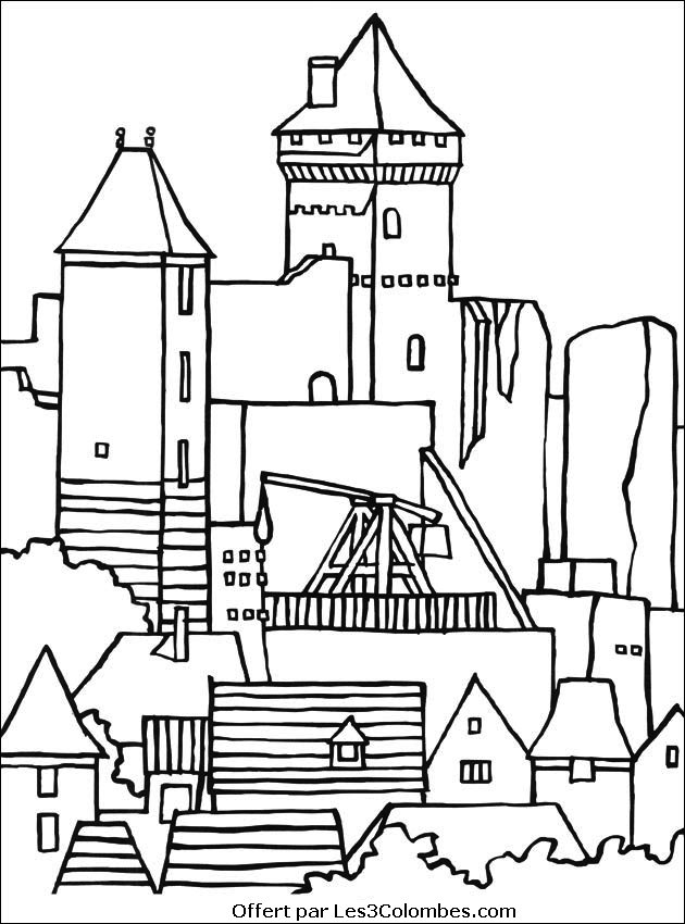 Coloring page: Castle (Buildings and Architecture) #62276 - Free Printable Coloring Pages