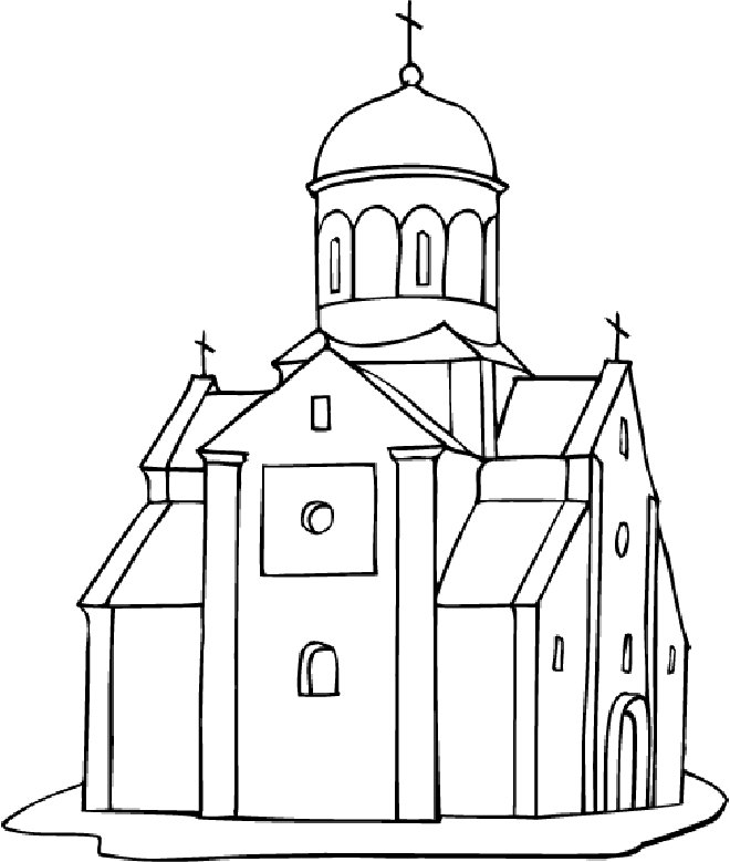 Coloring page: Church (Buildings and Architecture) #64167 - Free Printable Coloring Pages