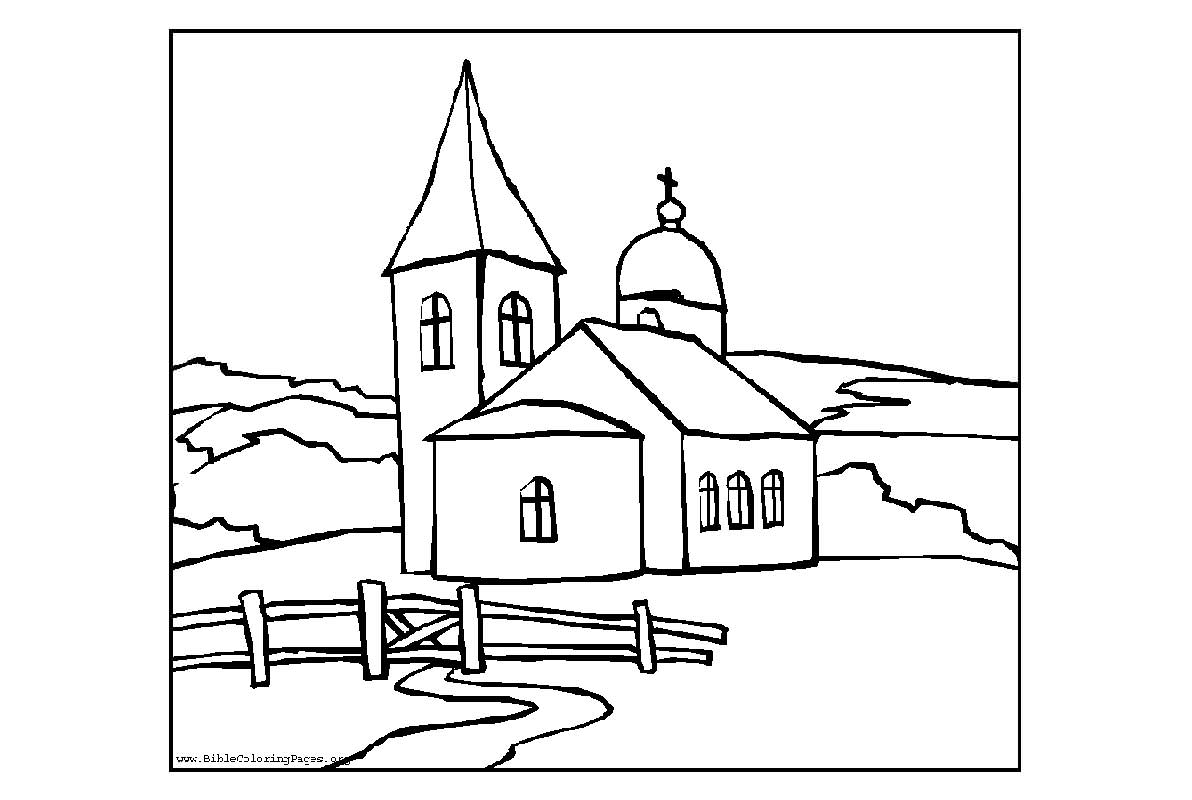 Coloring page: Church (Buildings and Architecture) #64190 - Printable coloring pages