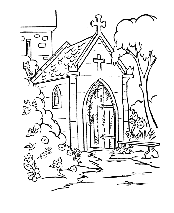 Coloring page: Church (Buildings and Architecture) #64206 - Free Printable Coloring Pages