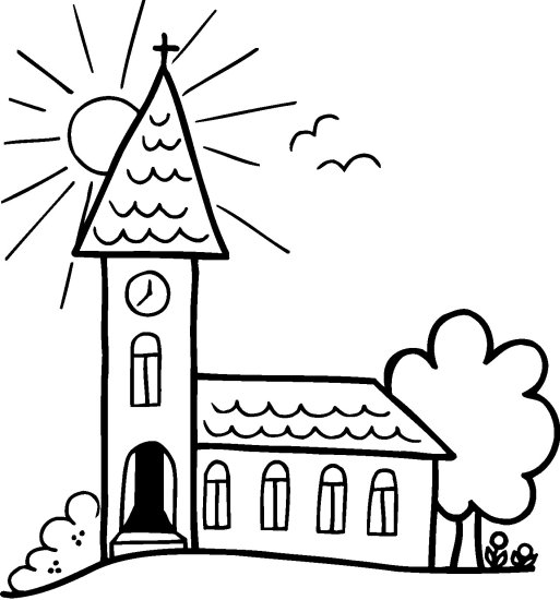Coloring page: Church (Buildings and Architecture) #64210 - Free Printable Coloring Pages