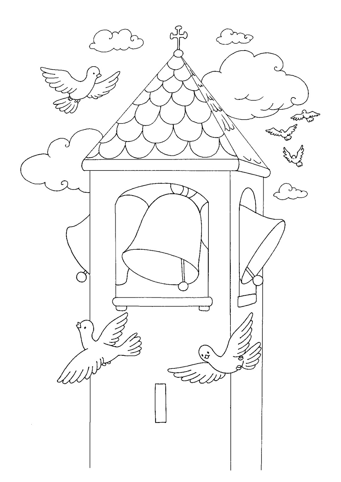 Coloring page: Church (Buildings and Architecture) #64225 - Free Printable Coloring Pages