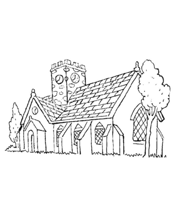 Coloring page: Church (Buildings and Architecture) #64230 - Free Printable Coloring Pages