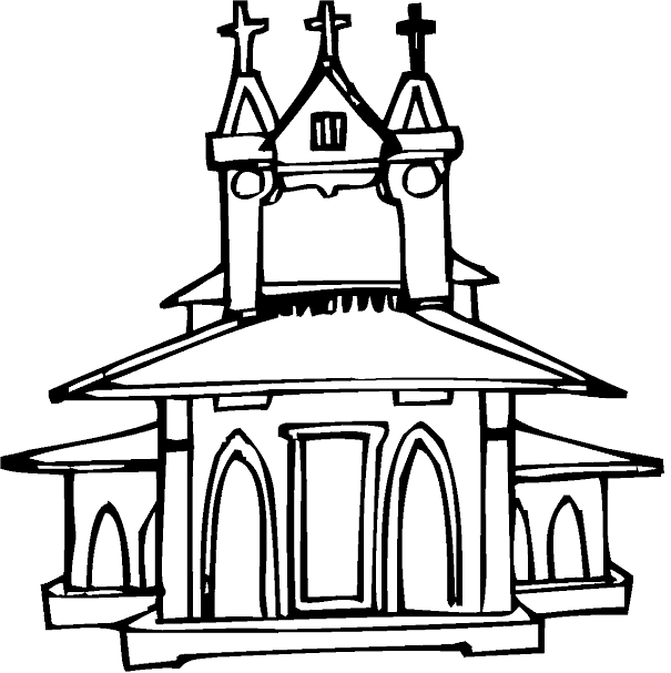 Coloring page: Church (Buildings and Architecture) #64232 - Printable coloring pages
