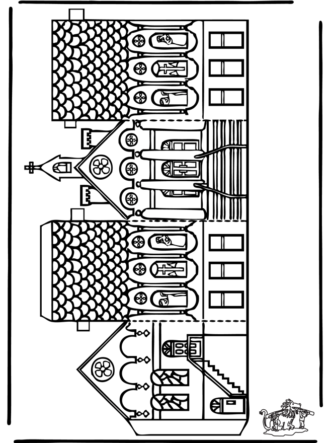 Coloring page: Church (Buildings and Architecture) #64294 - Free Printable Coloring Pages