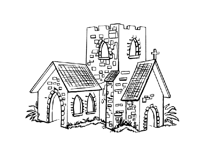 Coloring page: Church (Buildings and Architecture) #64308 - Printable coloring pages
