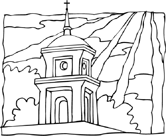 Coloring page: Church (Buildings and Architecture) #64325 - Free Printable Coloring Pages