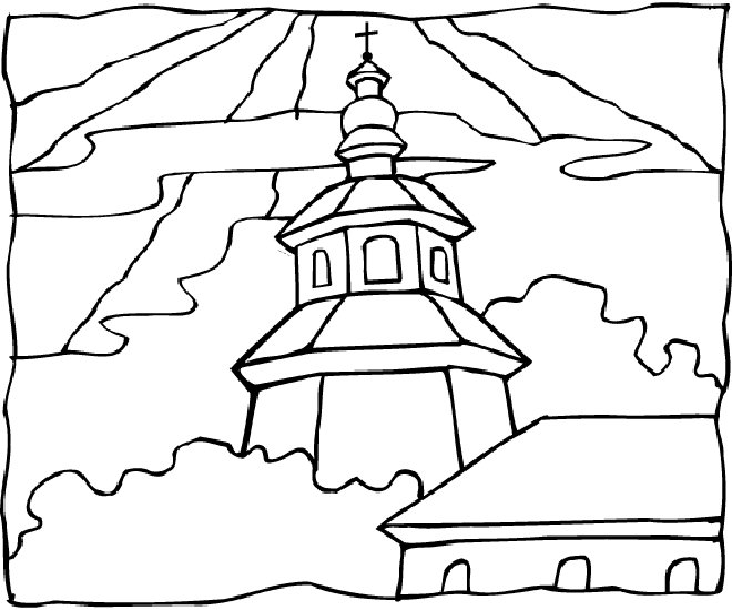 Coloring page: Church (Buildings and Architecture) #64335 - Printable coloring pages