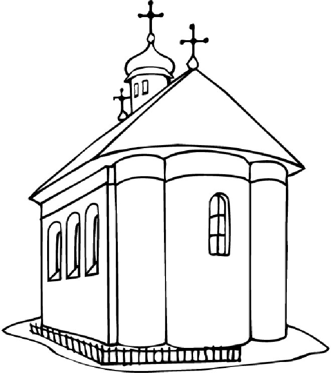 Coloring page: Church (Buildings and Architecture) #64340 - Free Printable Coloring Pages