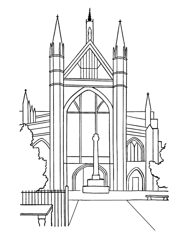 Coloring page: Church (Buildings and Architecture) #64348 - Free Printable Coloring Pages