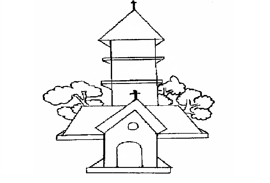 Coloring page: Church (Buildings and Architecture) #64357 - Free Printable Coloring Pages
