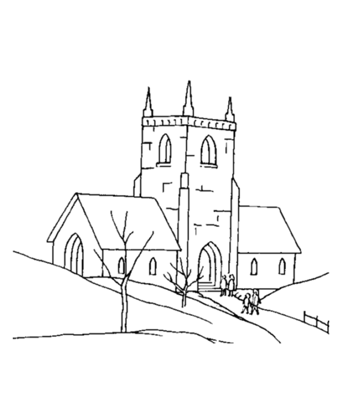 Coloring page: Church (Buildings and Architecture) #64365 - Printable coloring pages