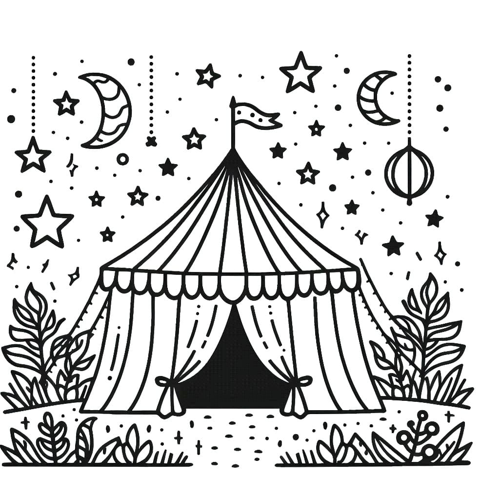 Free printable Circus Tent coloring page #219455 from Buildings and Architecture collection