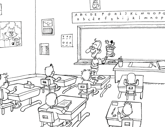 Coloring page: Classroom (Buildings and Architecture) #67987 - Printable coloring pages